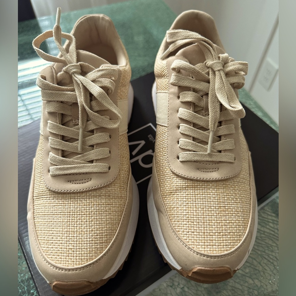 DV Dolce Vita Tan Raffia Sneakers